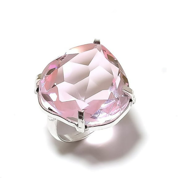 Pink Kunzite Handmade 925 Sterling Silver Jewelry Ring Size 5