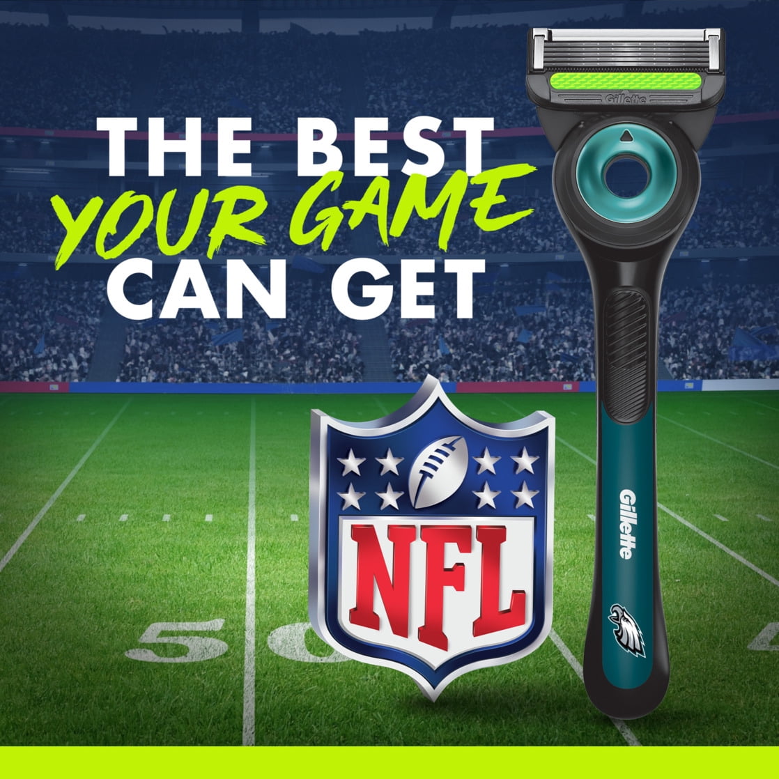 Gillette Labs Official Eagles Licensed Razor for Men, 1 Handle, 1 Blade Refill, Perfect for Game Day Grooming, Gillette Labs with Exfoliating Bar