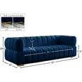 thumbnail image 5 of Maklaine Contemporary Deep Biscuit Tufted Soft Rich Navy Finish Velvet Sofa, 5 of 6