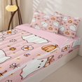 thumbnail image 3 of Homewish Coquette Cute Halloween Ghost Zipper Full Size Comforter Sets with Fitted Sheet and 2 Pillowcases,Bow Daisy Pumpkin Print Zipper Bedding Set,Blush Pink White,Pink Reversible,4pcs, 3 of 7