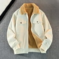 thumbnail image 6 of XPMWRP Womens Winter Coats Fleece Lined Heavyweight Lapel Zip Up Outerwear Casual Loose Thicken Solid Color Jackets Beige XXL, 6 of 9