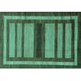 thumbnail image 1 of Ahgly Company Machine Washable Indoor Rectangle Abstract Turquoise Blue Modern Area Rugs, 5' x 8', 1 of 4