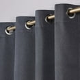 thumbnail image 3 of Superior Nyan 100% Blackout Curtains Set of 2, Grommet Header Curtain Panel Pair, Charcoal, 52"W x 84"L, 3 of 9