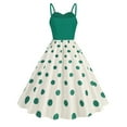 thumbnail image 4 of UYISJ Women's Vintage 1950s Dress Cap Sleeve Audrey Retro Rockabilly Prom Dress 1960's A-Line Cocktail Party Swing T Dress GreenM, 4 of 8