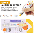 thumbnail image 3 of DIY Cartoon Press Type Decorative Pen, Ally-Pocket Tape Pen, Cute Animals Scrapbooking Diary Decoration Tape Pen,A-6PCS, 3 of 8