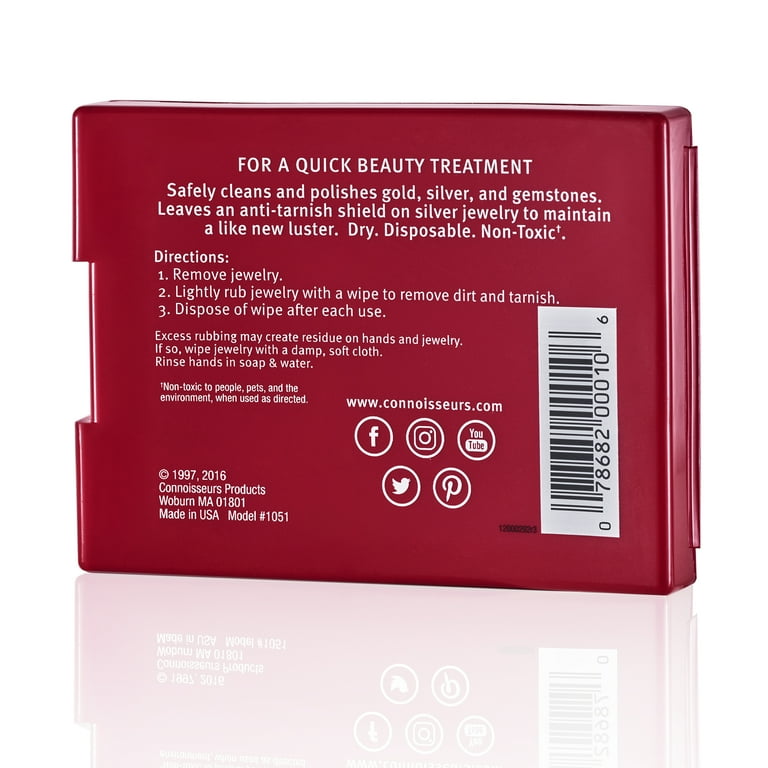 Panni Per Pulizia Gioielli CONNOISSEURS - 25 Pezzi Per Oro, Argento E Pietre Preziose - Ipoallergenici - Foto 2