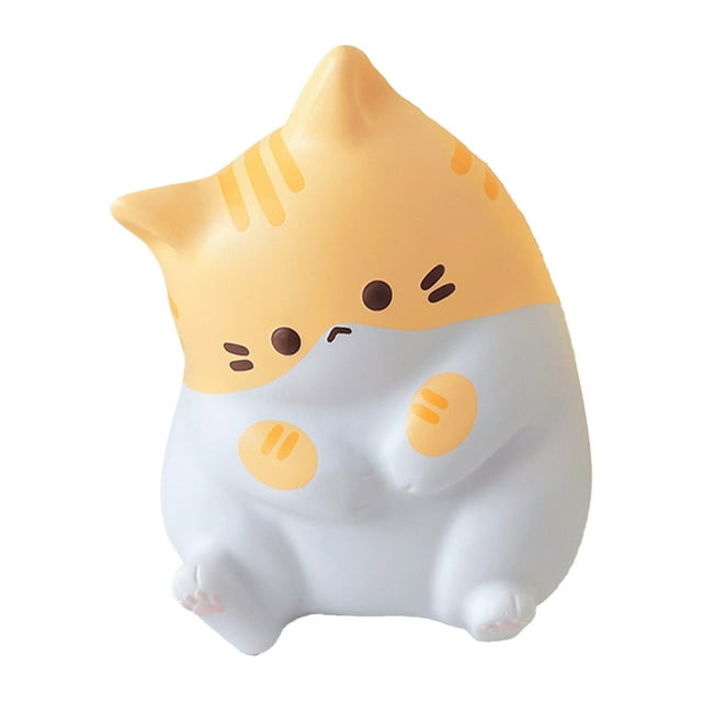 Juguete para apretar, bonito estilo de gato, seguro, suave, PU, resiliencia lenta, juguete decorativo brillante para aplastar para viajes en familia y oficina