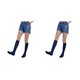 thumbnail image 1 of Sonducket Calcetines altos a rayas antideslizantes cálidos JK Día de San Valentín accesorios de mujer para diario fiesta de Halloween azul raya negra azul 2Conjunto, 1 of 6