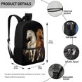 thumbnail image 5 of Uourmeti Two Horses Design Durable Backpack, 17 Inch Large Storage Polyester Backpack Smooth Zipper School Backpack for Kids, 5 of 6