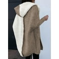 thumbnail image 5 of SHEWIN Women's Hooded Cardigan Sweaters Casual Color Block Knit Open Front Sweater Fall Winter Outerwear Coat, 5 of 11