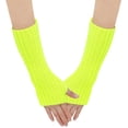 thumbnail image 4 of Mens Womens Gloves Winter Clothing Women Autumn And Winter Solid Color Multicolor Wool Long Striped Knit Half Finger Gloves, 4 of 4