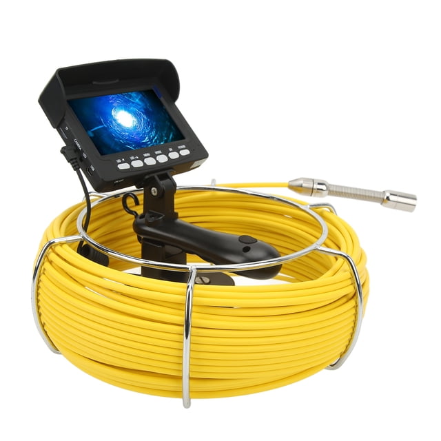 Sewer Inspection Camera, 16GB Small Memory Card Endoscope Borescope 17MM 4500mah Handheld with USB Cable for Pipeline Tool