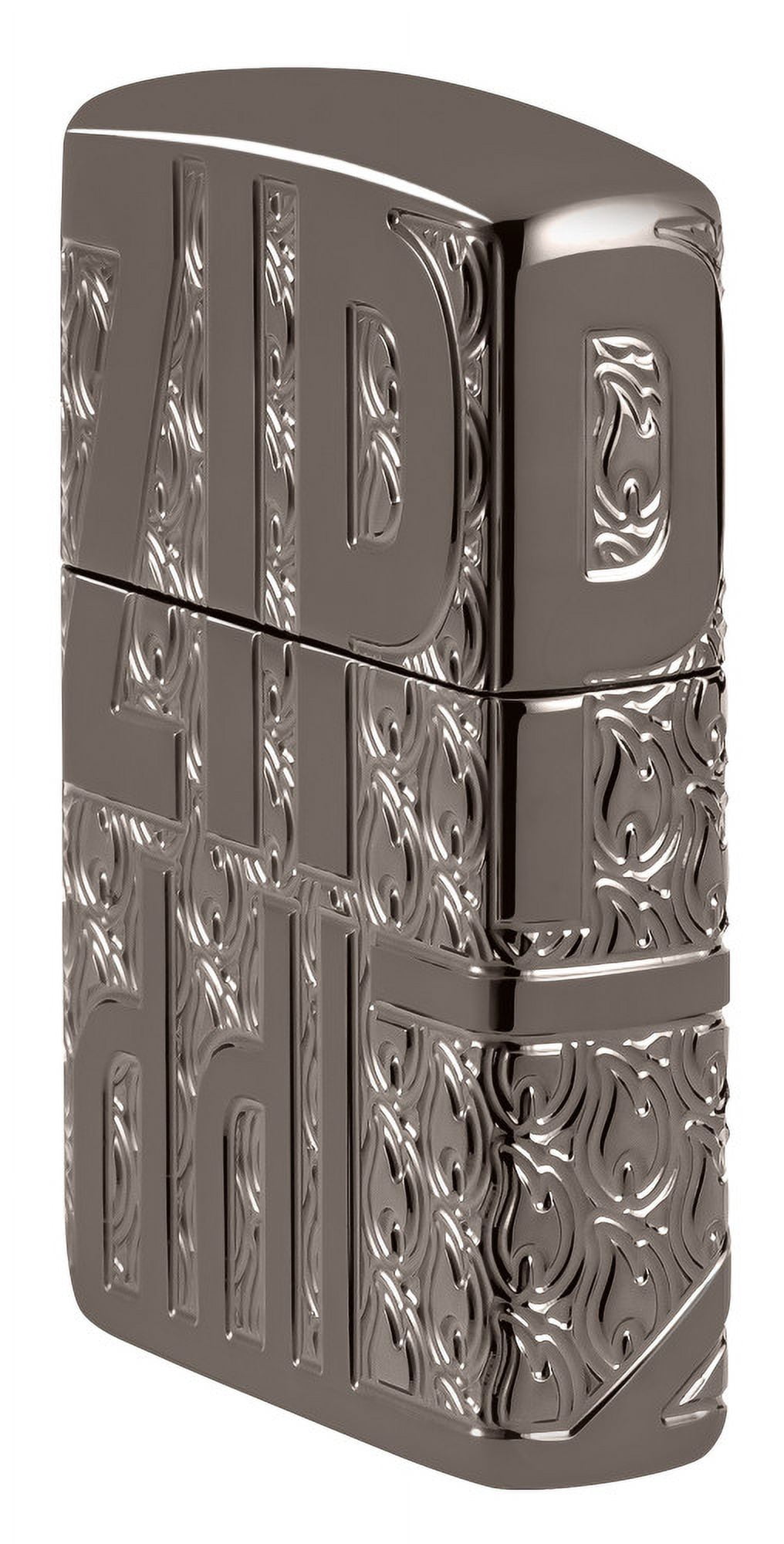 Zippo Reverse Carve Zippo Design Armor Black Ice Pocket Lighter