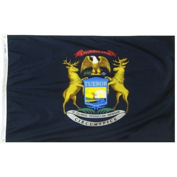 3X5 State Of Michigan Super Poly Flag 3'X5' House Banner Fade Resistant 100D