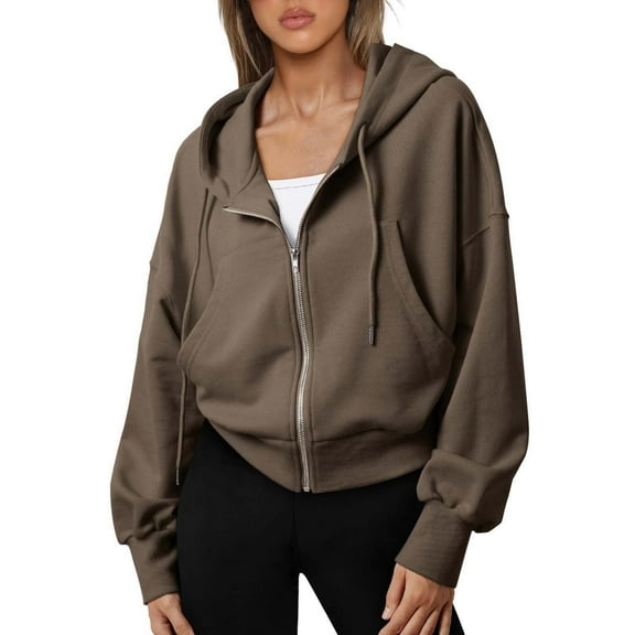 Womens Sweatshirt Hoodies Long Sleeve Hoodie Womens Zipper Hoodie Graphic Hoodie Coffee Jacket Women Winter Outfits for Women 2025 Teen Clothing