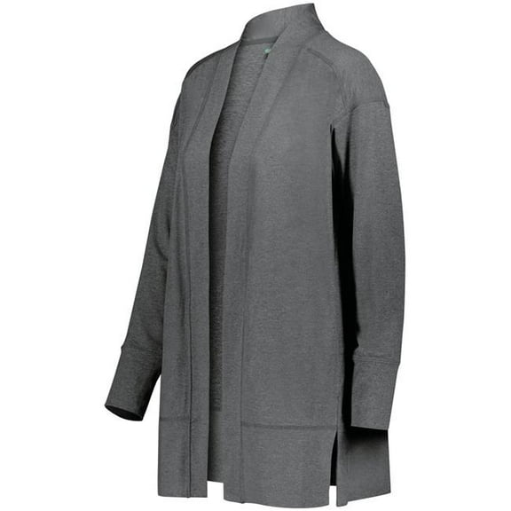 Holloway 223705.E83.XS Ladies Ventura Cardigan, Carbon Heather - Extra Small