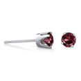 thumbnail image 2 of Gem Stone King 14K White Gold Red Rhodolite Garnet Stud Earrings for Women | 0.24 Cttw | Gemstone Birthstone| Round 3MM, 2 of 5