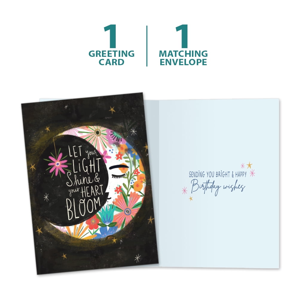 Tree-Free Grußkarte „Let Your Light Shine“ – 100% Recycelt, 12,7x17,8 Cm, Blanko Innen, Umweltfreundlich