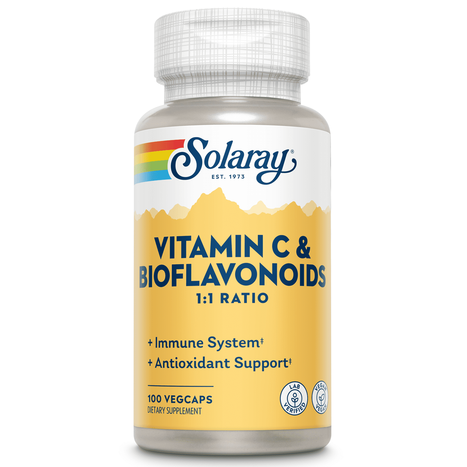 Solaray C w/ Bioflavonoids, Veg Cap (Btl-Plastic) 500mg | 100ct