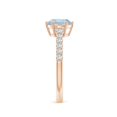 thumbnail image 5 of ANGARA Natural 1.12 ct Aquamarine Engagement Ring with Diamond Accents in 14K Rose Gold for Women (Size-7mm) | March Birthstone, Anniversary, Jewelry Gift for Women | Natural Aquamarine Ring, 5 of 11