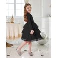 thumbnail image 5 of Arshiner Toddler Tutu Dress Girls Long Sleeve Fall Winter Tiered Formal Party Tulle Dresses for Kids, 5 of 8