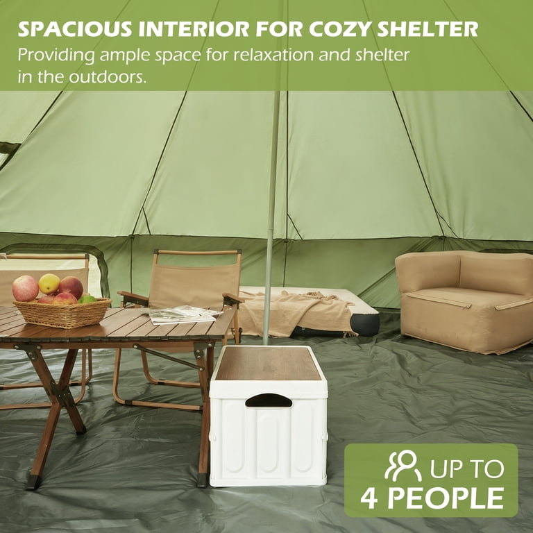 Yoleny Camping Bell Canvas Tent, All Season Waterproof Camping