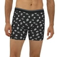 thumbnail image 2 of Men'S Boxer Briefs, Tropical Leaf Black White Soft And Breathable Mens Underwear Boxer Briefs With Widen Waist, 2 of 2