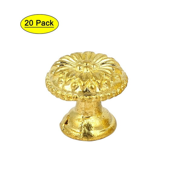 Uxcell Gold Tone Furniture Round Pull Knob 0.16" Hole Diameter 20 Pack