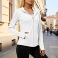 thumbnail image 2 of Women's UPF 50+ Lightweight Athletic Jacket Sun Protection Full Zip Long Sleeve Shirts Hiking Running Athletic Shirt Outdoor Pockets, 2 of 7