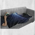 thumbnail image 6 of Earth Soft Flannel Fleece Blanket, Planet from the Space at Night Galactic Astronomy Themed Ethereal Interstellar Image, Cozy Plush for Indoor and Outdoor Use, 50" x 70", Dark Blue, by Ambesonne, 6 of 6