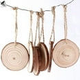 thumbnail image 3 of PULLIMORE 50 Pcs Unfinished Natural Wood Slices with Holes DIY Wood Crafts Christmas New Year Wedding Party Hanging Decorations (Dia 3.9"), 3 of 9