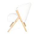 thumbnail image 5 of Minimalist Lounge Chair With Airy Fabric - Ergonomic, Stylish 23.17 In Product Depth Modern Accent White Solid Wood Frame, Ideal For Living Room, Bedroom, Office, Style Curved And Foam Cushioning, 5 of 5
