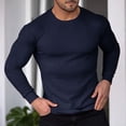 thumbnail image 4 of Long Sleeve Shirts for Men, Mens Spring Crewneck Shirt Long Sleeve Anti-Wrinkle Casual Muscle T Shirts Workout Slim Fitted Striped Tops Clothes, 4 of 6