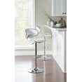 thumbnail image 5 of Linon Beldon 24" Low Back Indoor Metal Pedestal Bar Stool with Adjustable Height and Swivel, Chrome/White Faux Leather, 5 of 12