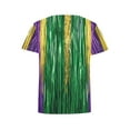 thumbnail image 4 of Gamivast Women Carnival Tops Striped Loose Crewneck Sequin Tees Holiday Short Sleeve Tunic Mardi Gras Party Blouse Fat-Tuesday Outfits 2026, 4 of 6