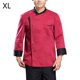 thumbnail image 2 of Chaqueta de chef unisex-adulto de manga larga de manga larga tela de algodón para hombre chaqueta de trabajo para hombre para otoño e invierno Hotel Red XL Inevent LF000335-13, 2 of 7