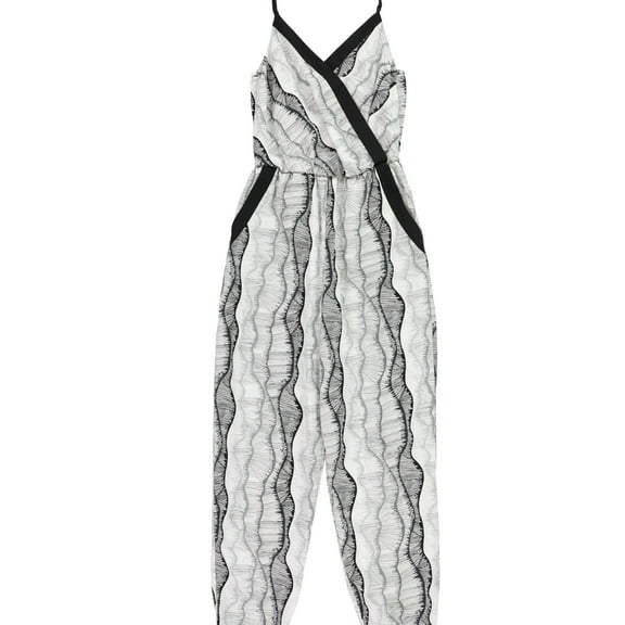 bar III Womens Surplice Jumpsuit, Grey, XX-Small