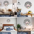 thumbnail image 7 of Large Wall Clock 12 Inch Easter Bunny Tail Round&nbsp;Silent Decorative Wall Clocks Battery Operated for Living Room Bedroom Kitchen Classroom Decor, Color Eggs Spring Flowers Black White Plaid, 7 of 7