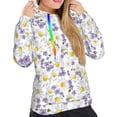thumbnail image 5 of Yiaed Daisies Flowers Print Womens Casual Hoodies Crew Neck Long Sleeve Sweatshirts With Pocket Pullover Tops Women's Hooded Sweatshirt-Large, 5 of 5