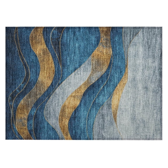 Dalyn Rugs Machine Washable Indoor/Outdoor Chantille Blue 1'8" x 2'6" Rug
