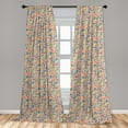 thumbnail image 5 of Ambesonne Boho Curtains, Abstract Feather Wave, Pair of 28"x84", Multicolor, 5 of 5