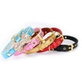 thumbnail image 3 of Designer Fancy Cute Leather Shiny Rhinestone Bow Tie Pet Cat And Dog Collar Necklace Jewelry, 3 of 5