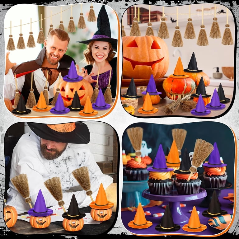 12Pcs Plastic Witch Hats Mini Halloween Witch Hats Wizard  display picture 1