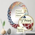thumbnail image 3 of Designart "Symphony of Spirals II" Abstract Spirals Round Wall Mirror - Modern Oval Printed Decorative Oversized Mirror - Multiple Color Options, 3 of 4