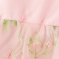 thumbnail image 6 of Huowey Kids Girls Sleeveless Floral Embroider Tulle Backless Romper Bodysuits Trendy Dailywear, 6-9 Months, 6 of 8