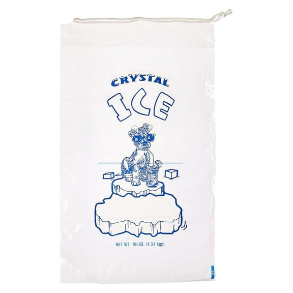 367706872 Drawstring Ice Bag, Dog 10 lb, 20" x 12" (Pack of 500)