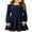 A Navy Blue, variant on Girls Long Sleeve Casual A-Line Ruffle Skater Dress, 4-54 Years