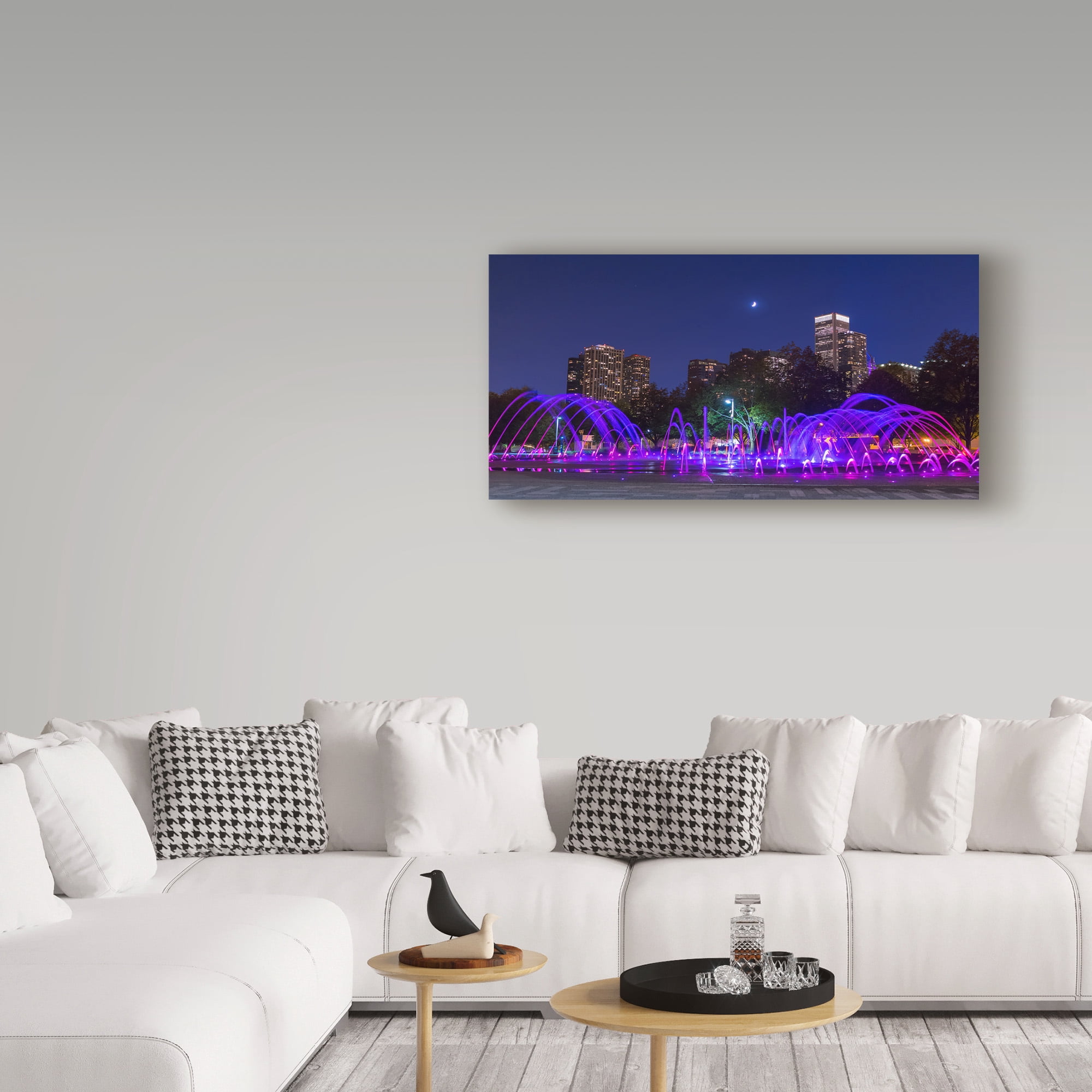 Trademark Fine Art 'Chicago Moonlight' Canvas Art by NjR Photos