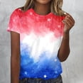 thumbnail image 2 of 4th of July Shirts for Women Short Sleeve Hawaiian Beach Tops Soft Cotton Crew Neck Casual Dressy Summer Blouses, 2 of 4