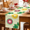 thumbnail image 5 of Summer Swimming Rings Table Runner 70 Inches, Floral Plumeria Yellow Wooden Bed Runner Dresser Scarves Tabletop for Indoor Outdoor Parties/Ceremony/Banquet, 13" x 70", 5 of 9
